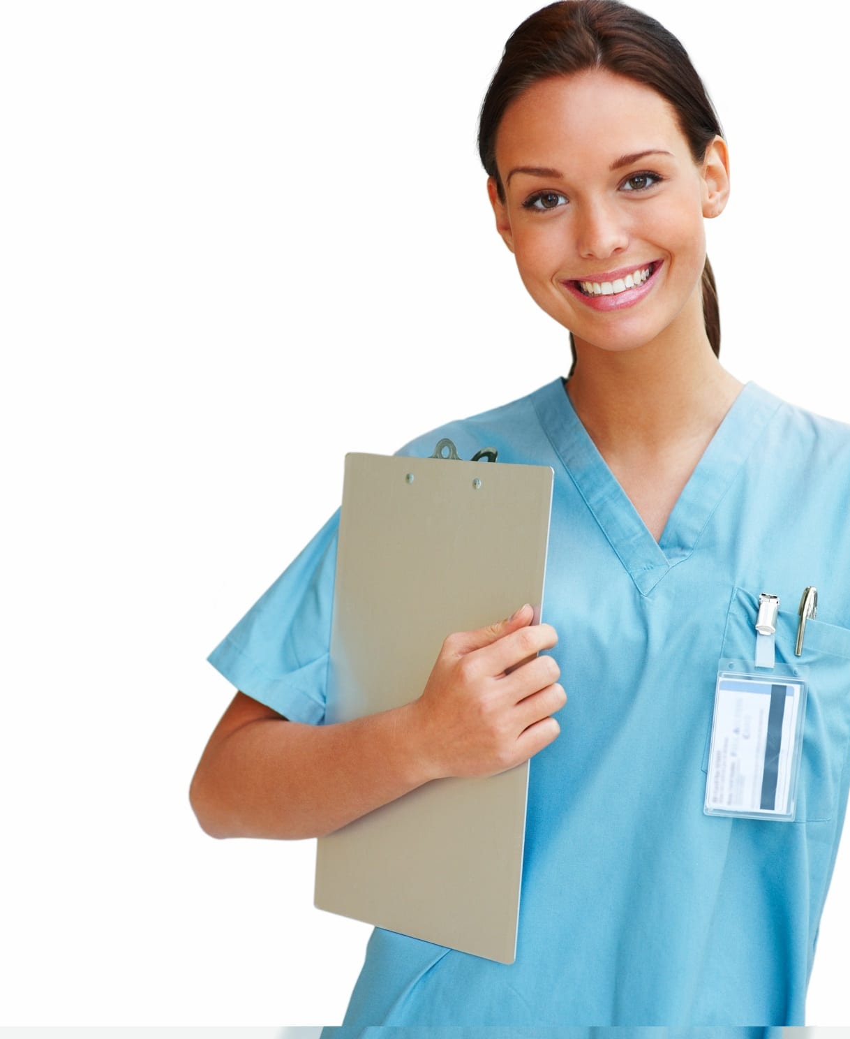 woman holding clipboard